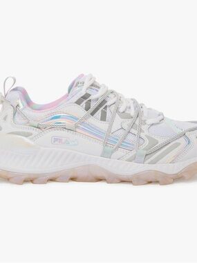 FILA Women's White Sneaker with Pastel Iridescent Accents
